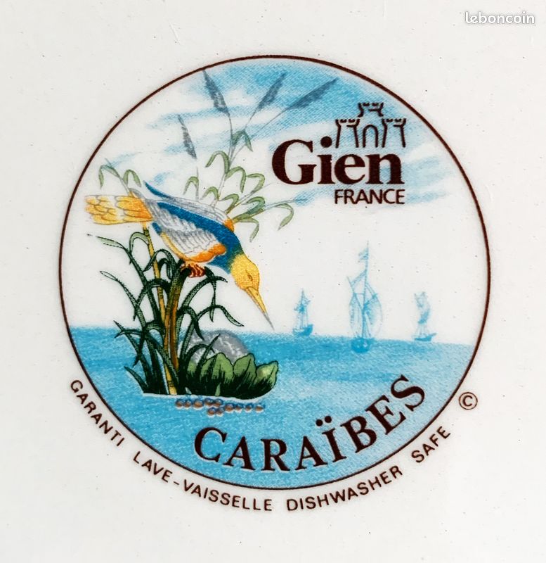 Plat à tarte Gien – Collection Magellan – 32 cm – Parfait état (image 6)