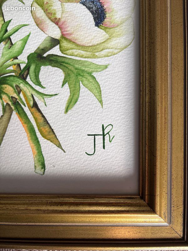 Peinture anémones encadrée (image 2)