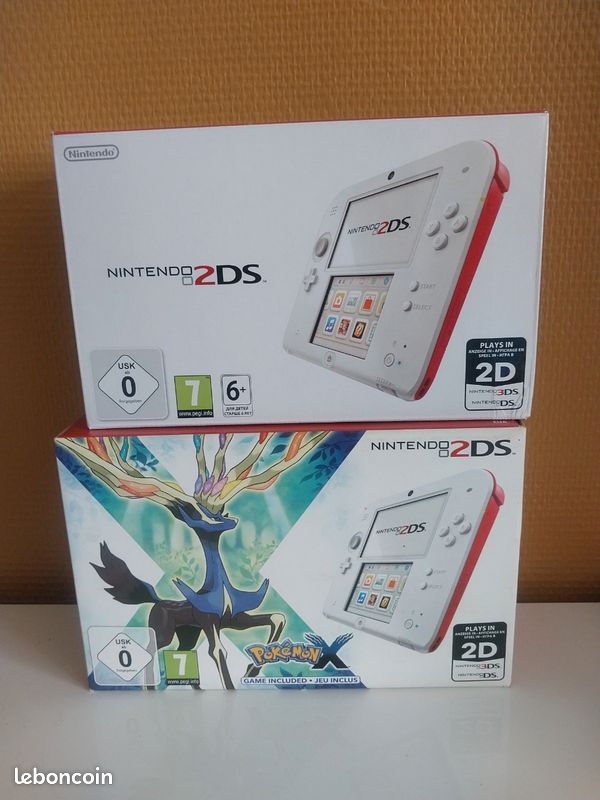 Pack Collector Nintendo 2DS Rouge/Blanc + Pokémon X [CIB] (image 2)