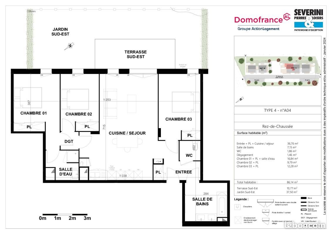 Appartement 4 pièces 86 m² · à Biscarrosse · 86 m² · 1 047 €/mois
