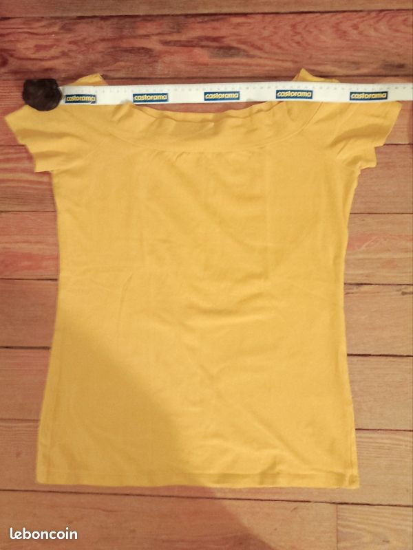 T-shirt manches courtes - jaune moutarde col bateau - La Redoute R Edition - XS/S - 34/36 (image 5)
