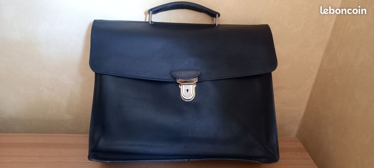 Sacoche-cartable Gérard Hénon Paris cuir Papeterie Fournitures