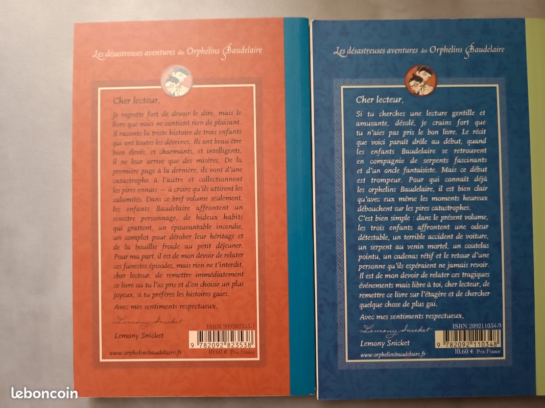 Deux livres les désastreuses aventures des orphelins Baudelaire (image 2)
