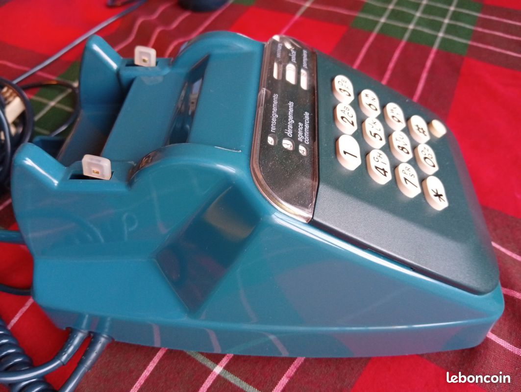 Téléphone Vintage S63 Socotel Bicolore bleu Ptt collection
