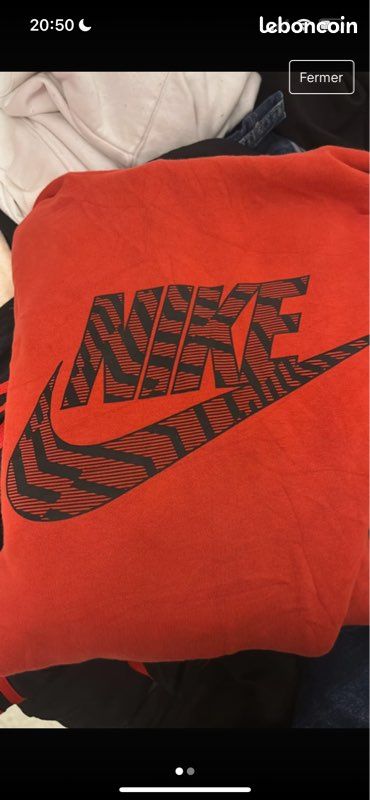 Pull Vintage Nike Blue Tag Red Center Swoosh Tiger Graphic Hoodie