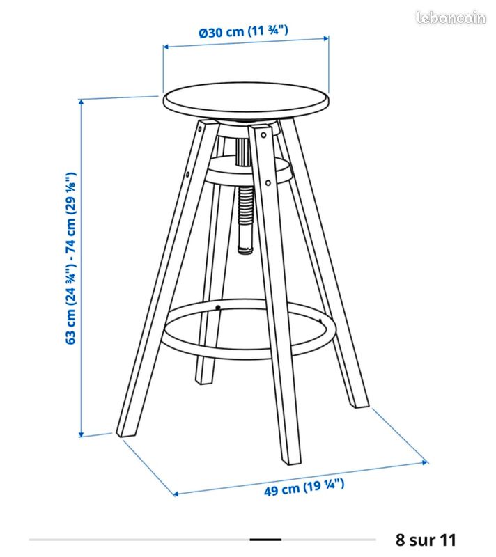 Tabouret ikea dalfred (image 2)