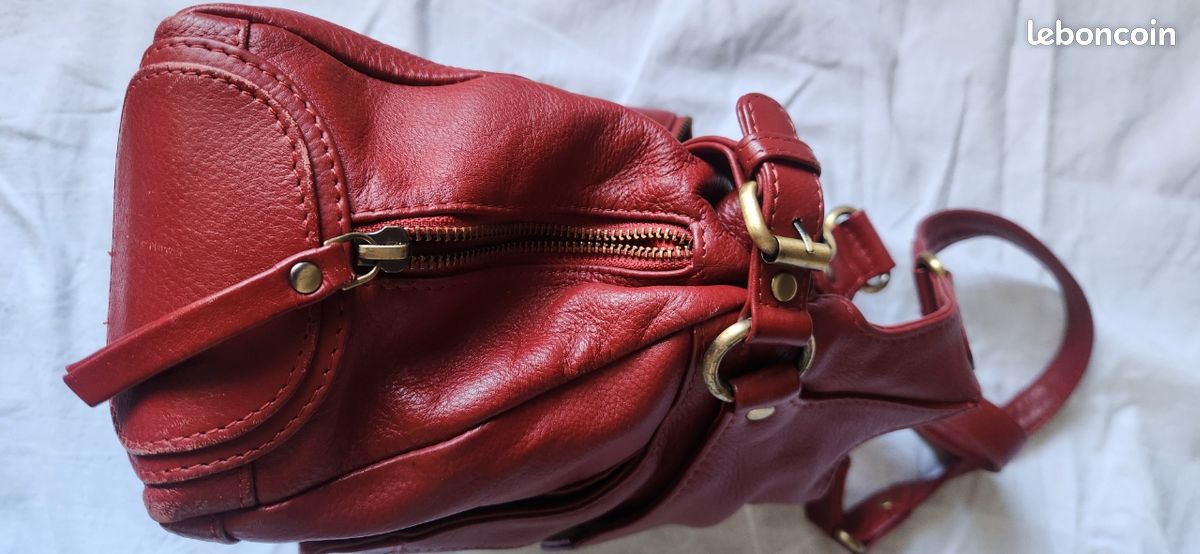 Sac à main cuir rouge marque Catwalk (image 4)