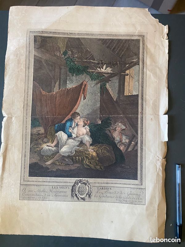 Les Soins tardifs Delaunay d’après Baudouin gravure libertine 1775 (image 1)