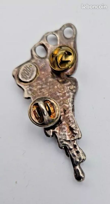 Broche Vintage Paris - Les 3 Grâces Nues, En Métal Argenté, Signée, Pièce De Collection