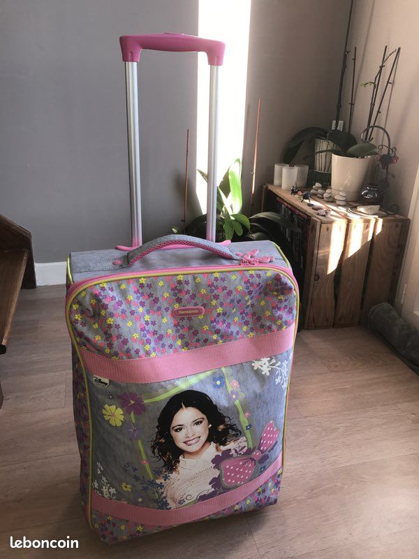 Valise Vintage Mercury Luggage Fuchsia - Taille Cabine - Légère - Fille
