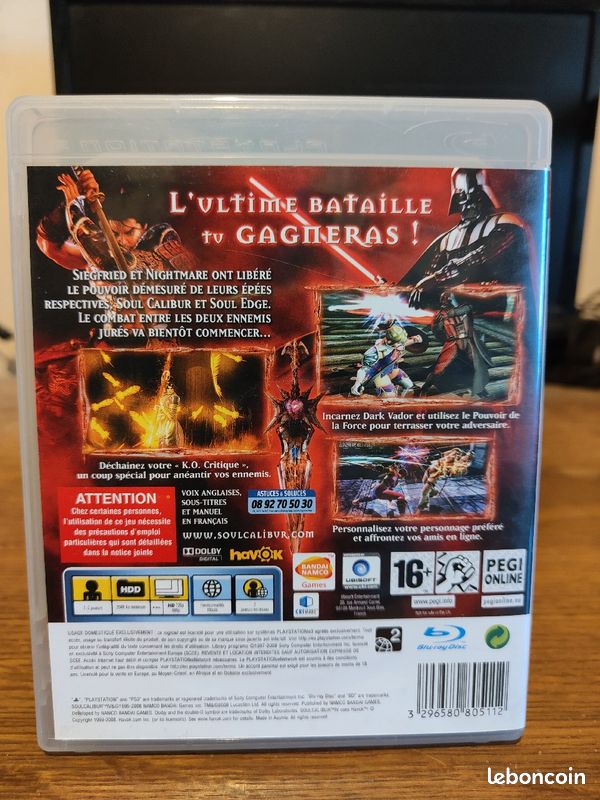 Jeu SoulCalibur IV PS3 - Version Française (PAL) - Complet Avec Notice - Bon état