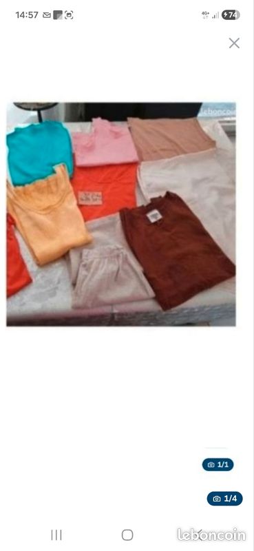 Tee shirt 3 euros pièce taille 38 40 et 42/44 ( aad20) (image 1)