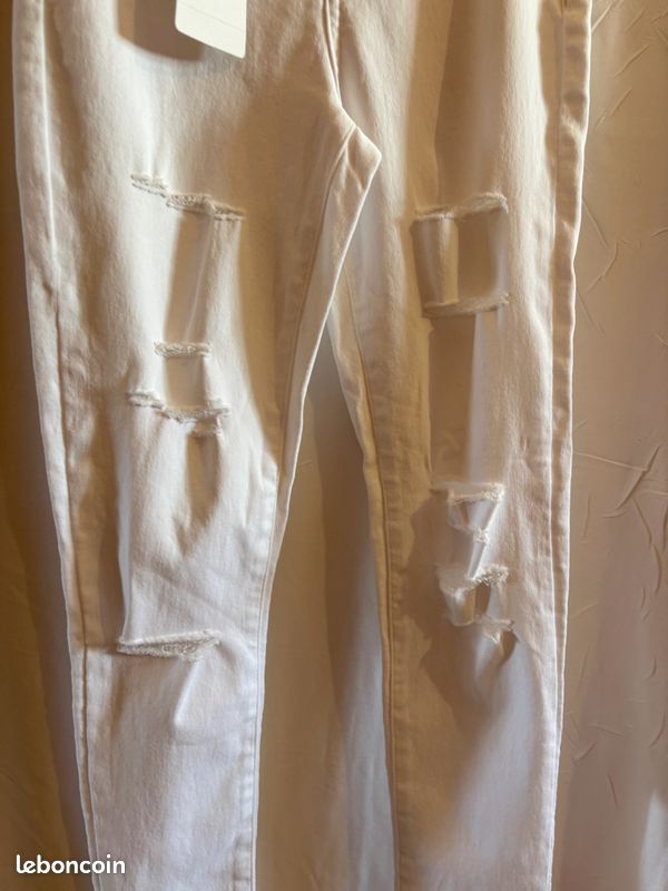 Pantalon Blanc Jegging Jennyfer Taille 36 (W26) - Occasion Très Bon état