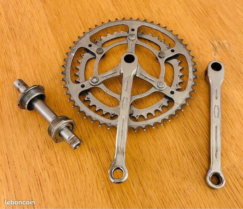Pédalier Stronglight France Années 70 + Boîtier - Vintage Vélo Neuf