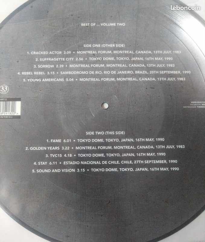 David Bowie (33t) Best Of Picture Disc (image 2)