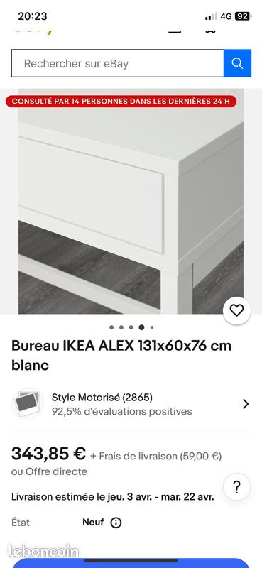 Bureau blanc ikea (image 2)