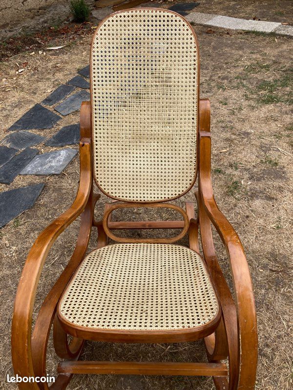 Rocking Chair bois et canage (image 2)