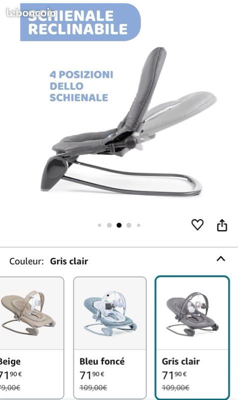Transat chicco (sans la barre de jeux) (image 3)