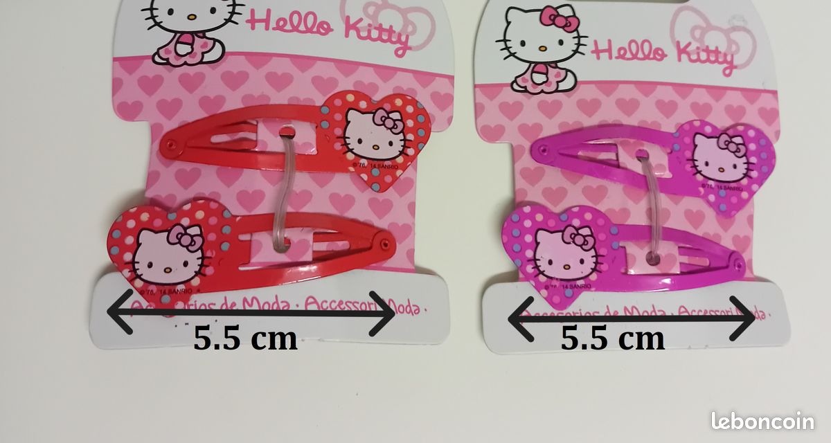 Lot De 4 Pinces à Cheveux 'clic Clac' Multicolores Avec Cœurs - Longueur 55mm, Métal, Pour Tout Type De Cheveux