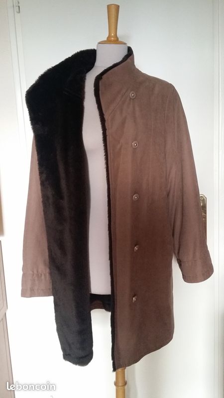 Manteau Femme Arielle - Taille 50 - Couleur Kaki - Style Pardessus Classique - Occasion Très Bon état