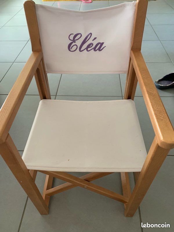 Chaise pliante bois et toile Éléa (image 1)