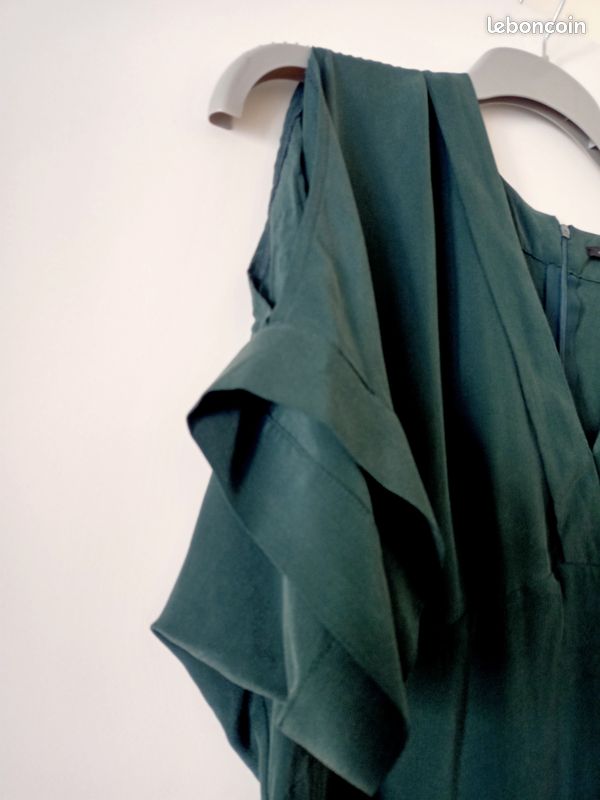 Robe Chemisier IKKS En Soie Beige - Taille 40, Longueur Genou - Occasion Très Bon état, Style élégant