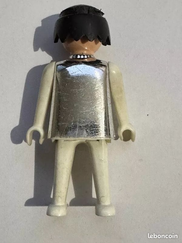 PLAYMOBIL HOMME EN BLEU/BLANCS CHEVEUX JAUNES VINTAGE GEOBRA MOULE DE 1974