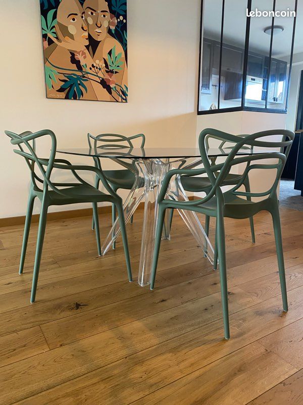 4 chaises philippe STARCK Vert sauge (image 4)