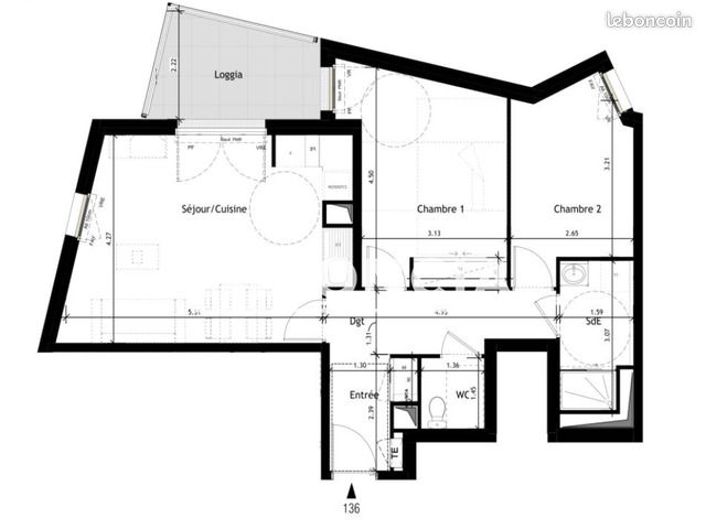 Appartement 3 pièces 62 m² · à Tours · 62 m² · 857 €