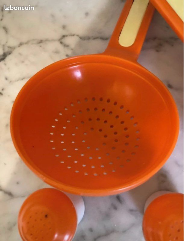 Jouet Vintage Dinette REATOY Des Années 50/60 - Orange - Sous Blister Ancien Stock