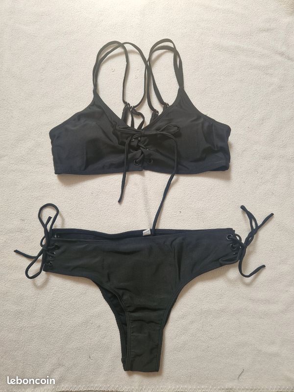 Neuf maillot de bain 2 pièces noir femme taille L/40 (image 1)