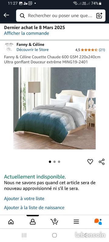 Couette Chaude 600 Gsm 220x240cm Ultra Gonflant Douceur Extrême Ming19