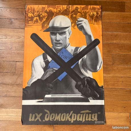 Affiche de propagande soviétique russe Vintage 1930 Lire des livres à