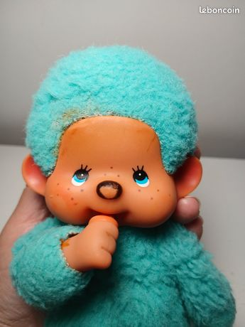 Lot 2 Kiki le vrai turquoise vert Bleu sekiguchi vintage Monchhichi Ajena