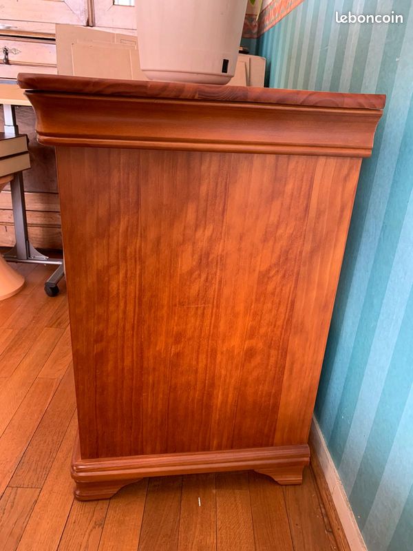 Meuble en bois merisier pour TV, bureau ou musique style Louis Philippe (image 7)