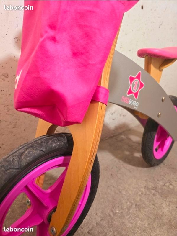 Draisienne Bois Janod Bikloon Rose Bordeaux - Dès 3 Ans