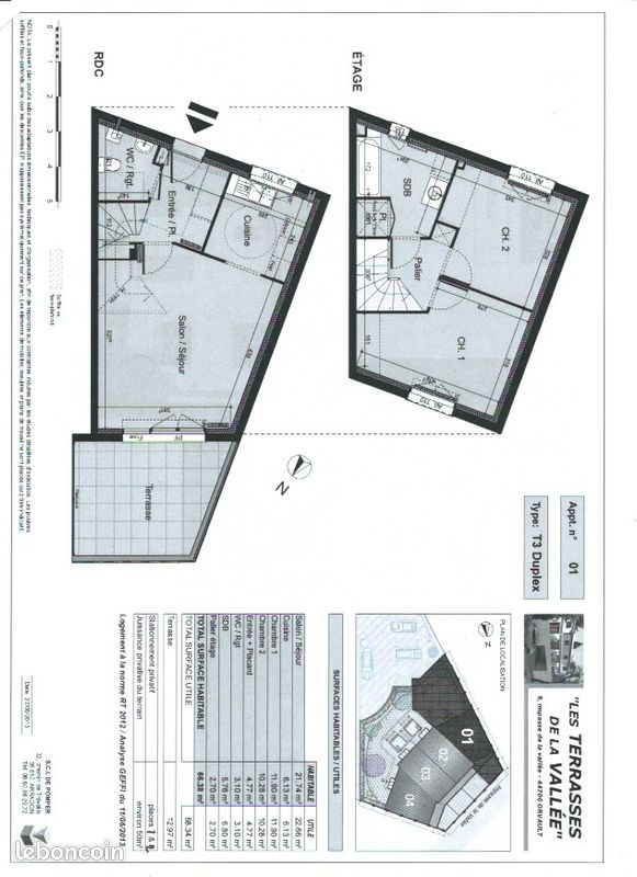 Appartement a louer orvault - 3 pièce(s) - 68 m2 - Surfyn