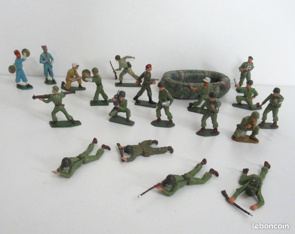 Lot De Figurines Starlux Mini 1/72 Soldats Armée Française WW2, Occasion