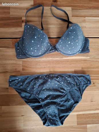 Soutien-gorge Balconnet 95B Noir/Beige - Neuf Avec étiquettes - Sans Marque