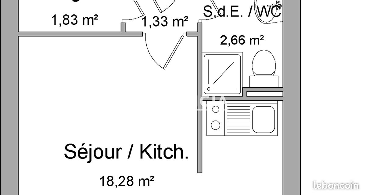 Appartement 1 pièce 24 m² · à Limoges · 24 m² · 356 €/mois