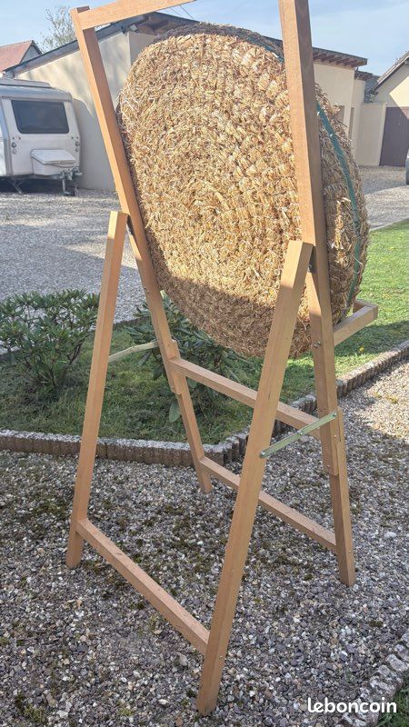 Cible De Tir En Paille DELUXE 65 Cm Avec Support S170 - Naturelle