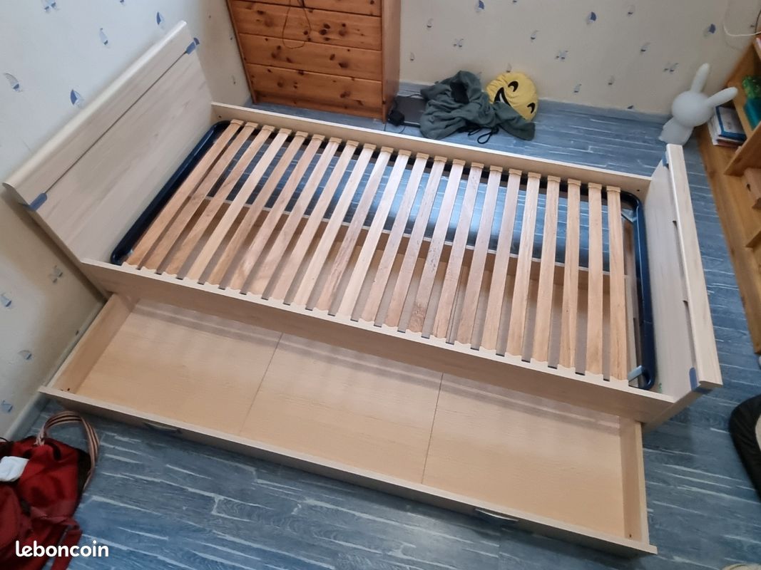 Lit 90x190 + sommier (image 2)
