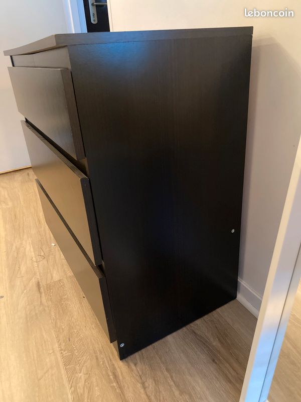 Meuble MALM ikea noir (image 2)