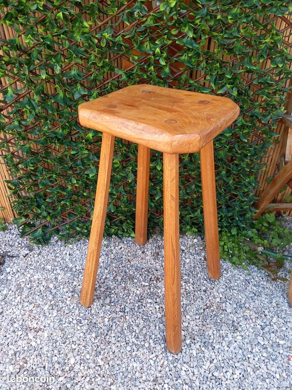 Console porte plante rustique bois massif (image 1)