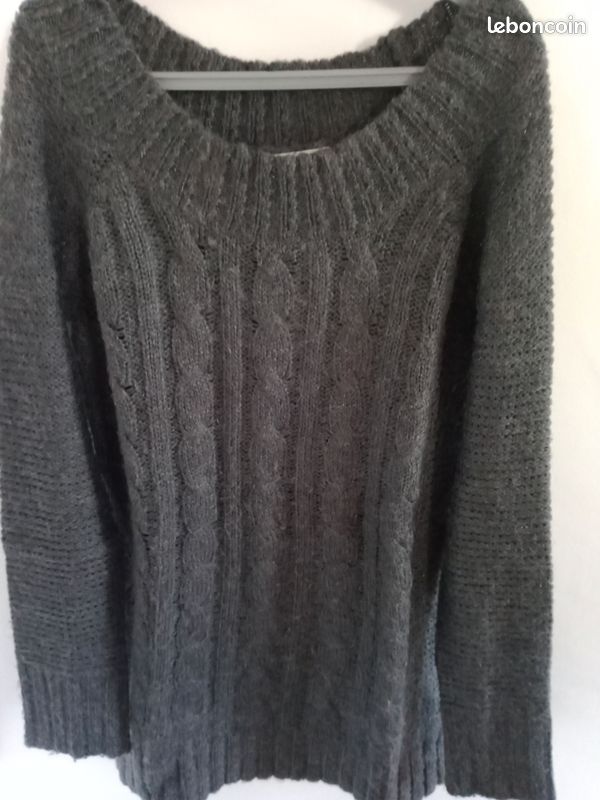 Pull gris, camaïeu, taille 2 (image 1)
