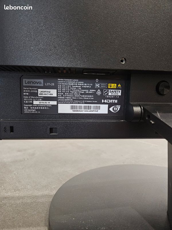 Écran LENOVO L27i-28 (image 2)