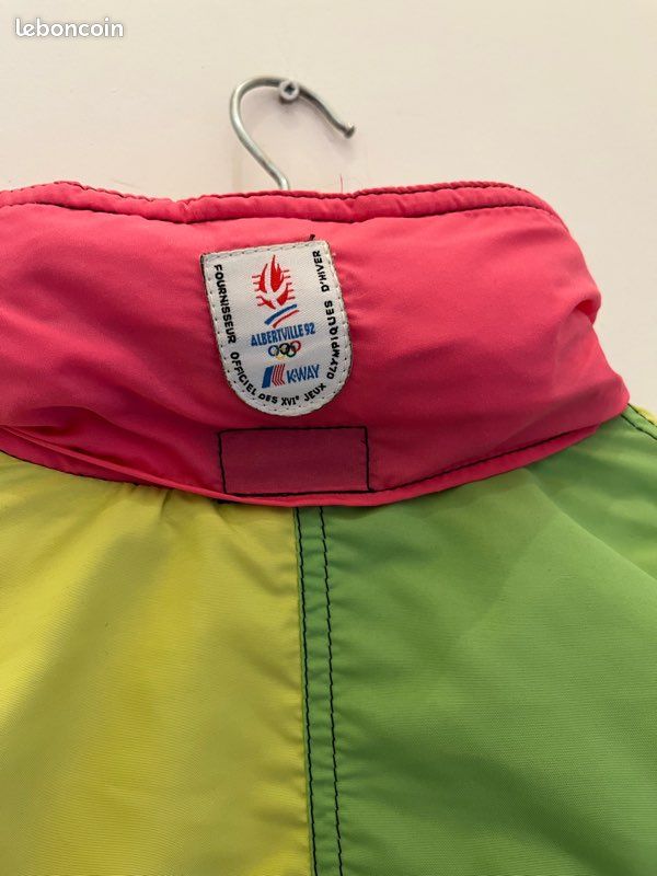 Combinaison De Ski K-Way JO Albertville 1992 – Taille 44 – Violet/Vert/Jaune