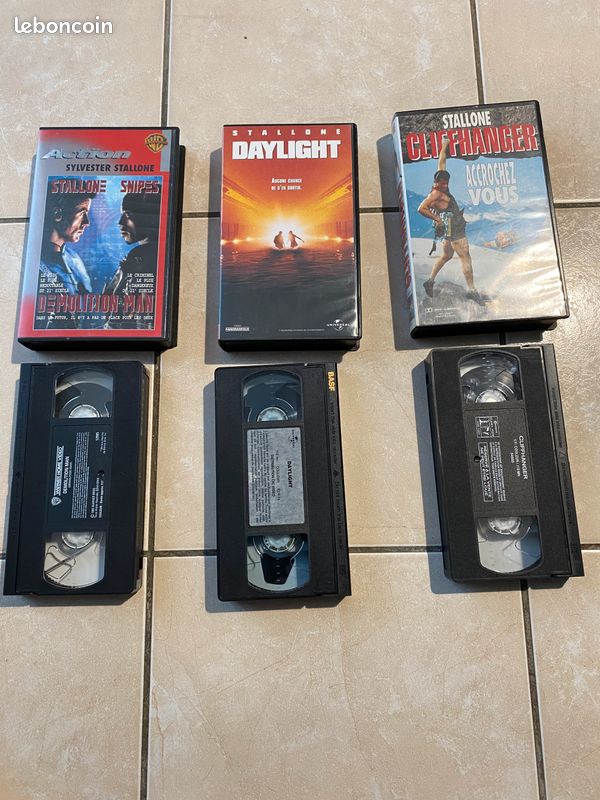 Lot de 3 cassettes VHS avec Sylvester Stallone (image 1)