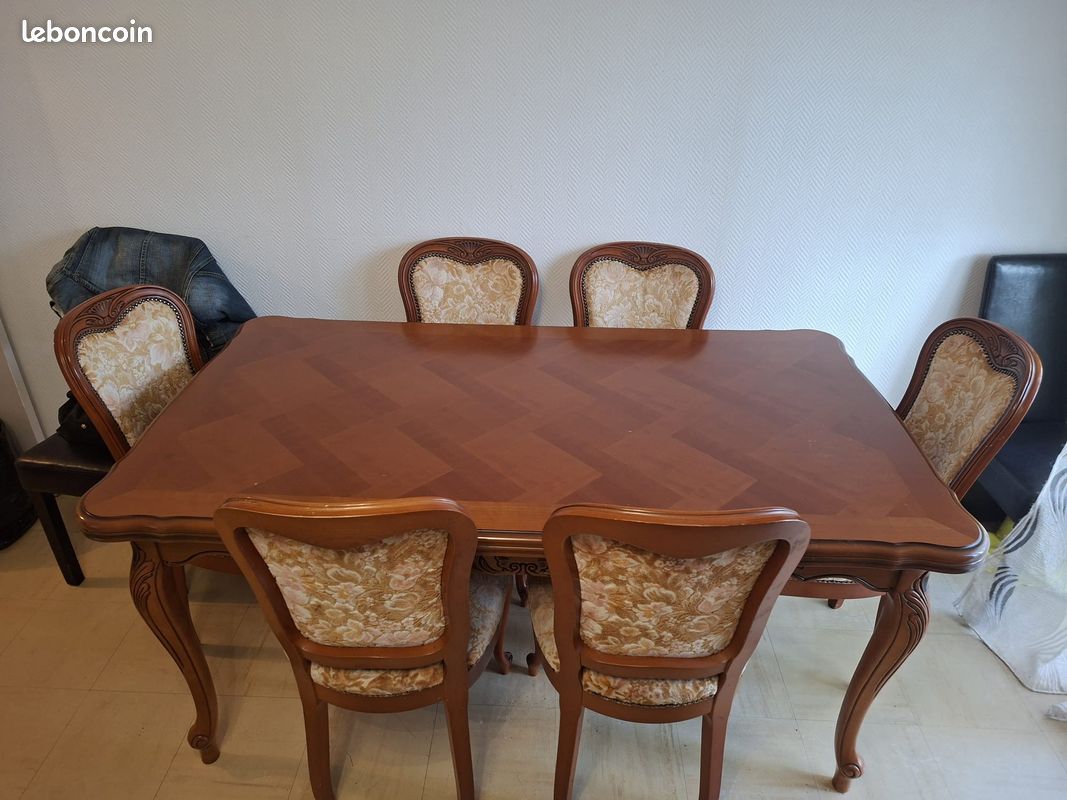 Table salon + lot de 6 chaises (image 1)