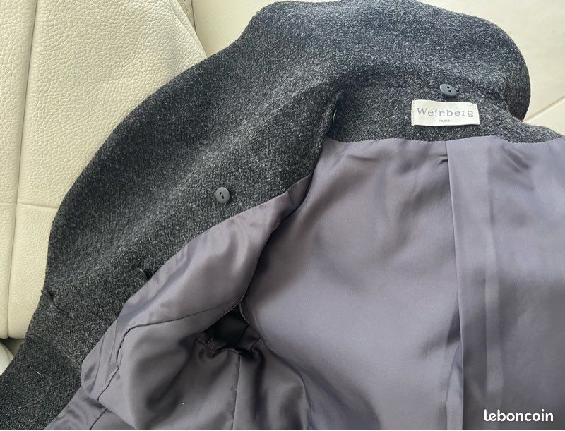 Veste taille 38. Marque weinberg. Ceinture et col en fourrure synthétique amovibles (image 7)